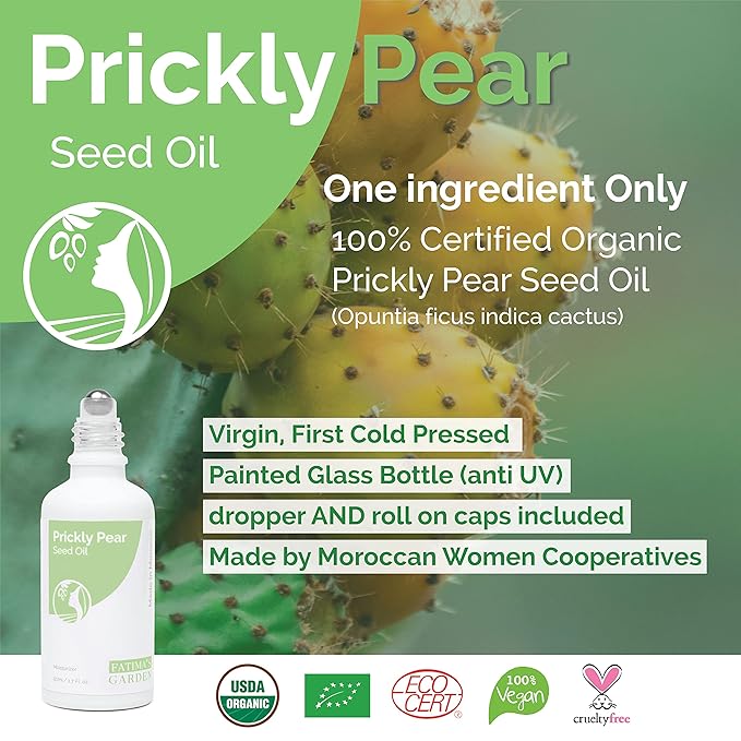 Fatima's Garden Prickly Pear Seed Oil - Organic Anti-Aging Serum, 30ml