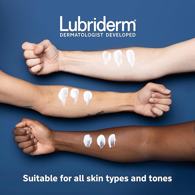 Lubriderm Fragrance Free Daily Moisture Lotion + Pro-Ceramide, Shea Butter & Glycerin, Face, Hand & Body Lotion for Sensitive Skin, Hydrating Lotion for Healthier-Looking Skin, 24 fl. oz