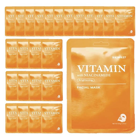 SKIN627 Bulk 24PK Face Masks Skincare, Facial Mask, Sheet Masks Korean (24PK Moisturizing)