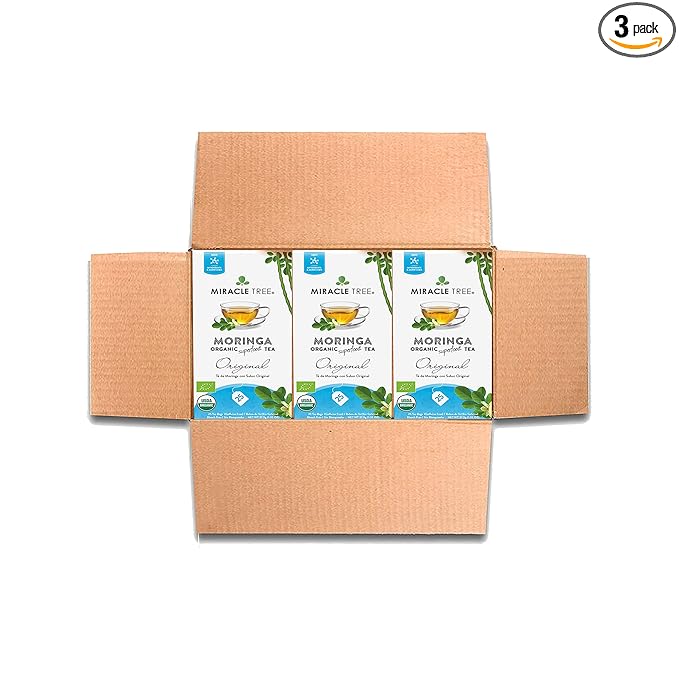 Miracle Tree - 3 Count of Organic Moringa Superfood Tea, 25 Individually Sealed Tea Bags, Original (Keto, Detox, Energy/Immunity Booster, Vegan, Gluten-Free, Organic, Non-GMO, Caffeine-Free)