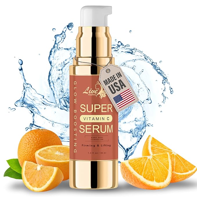 Live Healthy Super Vitamin C Serum for Women Over 70 - C Super Serum, Vitamin C, Peptides, Vitamin E - Rapid Anti Aging, Lifting & Firming, Anti Wrinkle & Age Spots Reduction - Made in USA | 30ml
