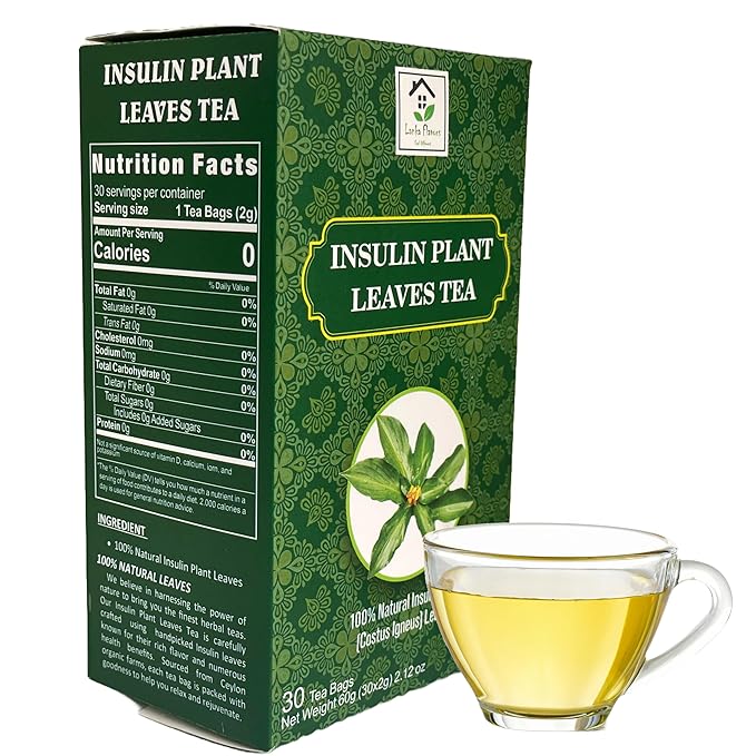 Dried Insulin Plant Leaves Tea 30 x 2g Tea Bags Natural Costus Igneus Herbal Tea - Lanka Flavors Feel Different