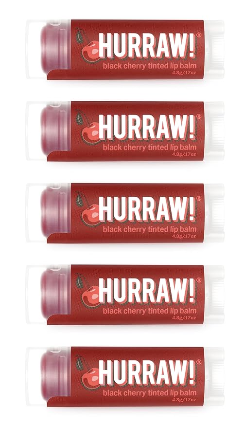 Hurraw! Black Cherry Tinted Lip Balm, Palm