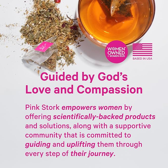 Pink Stork Organic Labor Prep Tea - Red Raspberry Leaf with Chamomile and Rosehip, Pregnancy Must Haves, Postpartum Essentials, Third Trimester - 15 Sachets