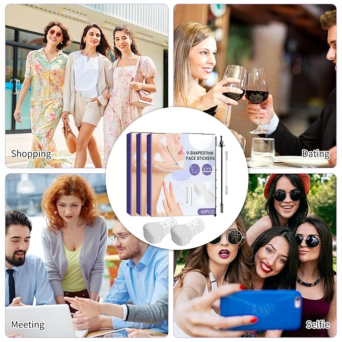 120 Pcs Facelift Tape for Face Invisible, Breathable Lift Neck Lifting Facial with String for Women Eyes Neck Skin Tightening Hiding Double Chin