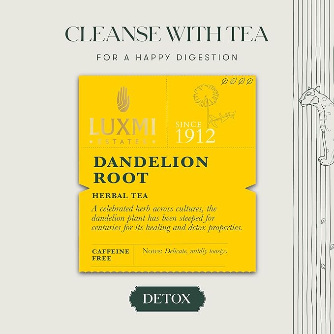 Luxmi Estates - Pure Dandelion Herbal - Organic Dandelion Tea - Loose Leaf - 100g (50 Cups) | With Pure Dandelion Root | Single Ingredient | Great for Detox