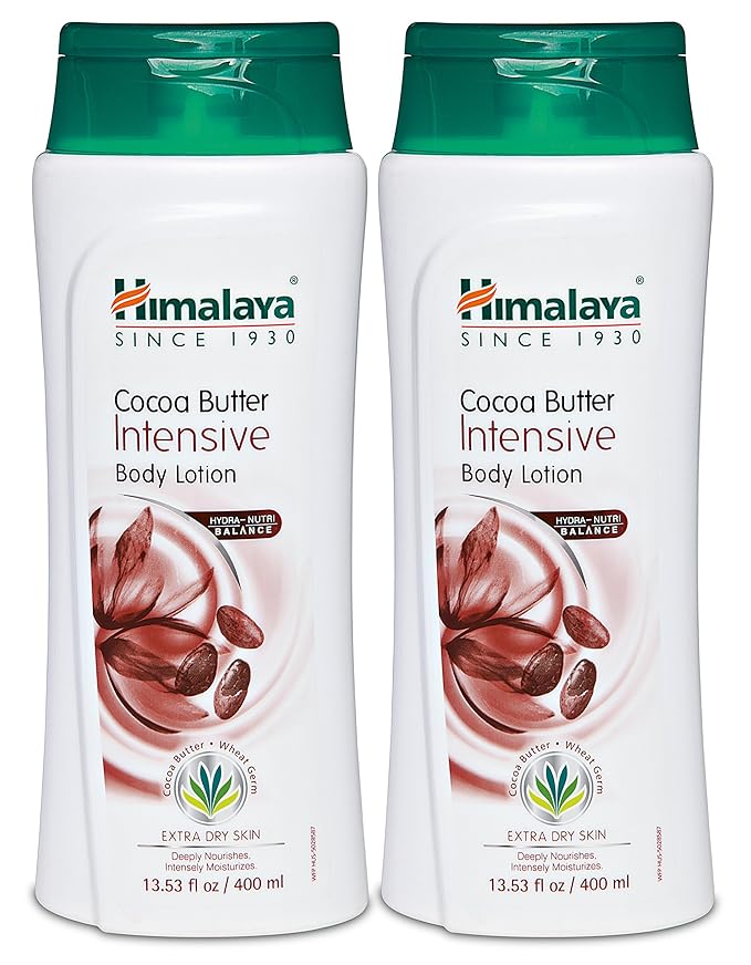 Himalaya Herbal Healthcare Cocoa Butter Intensive Body Lotion, Daily Ultra Moisturizer for Dry Skin, 13.53 oz, 2 Pack