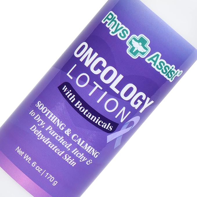 PhysAssist Oncology Lotion with Botanicals, Calming and Hydrating to Stressed Skin Undergoing Chemo or Radiation 6 oz