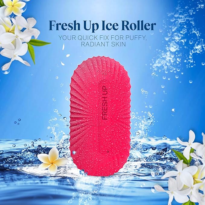 Ice Roller For Face, Fresh up Ice Cube Roller Massager For Face, Reduce puffiness and dark circles, Minimize pores and improve Skin texture (Pink, Ice Roller)