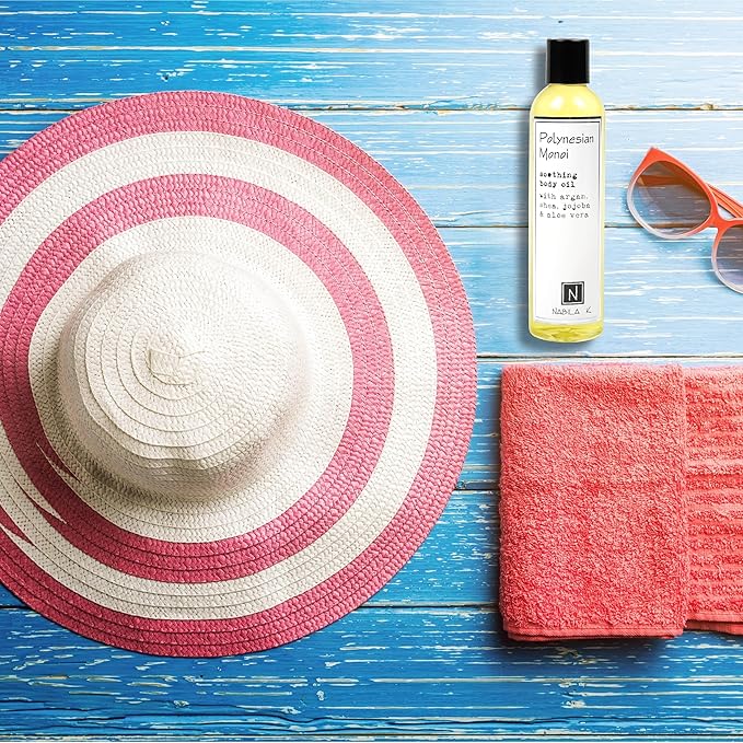 Polynesian Monoi (Monoi de Tahiti Flower Scent) Body Oil, 9 oz Moisturize & Nourish with Argan & Coconut Oil - Vitamin C Enriched - Naturally Derived, Vegan-Friendly