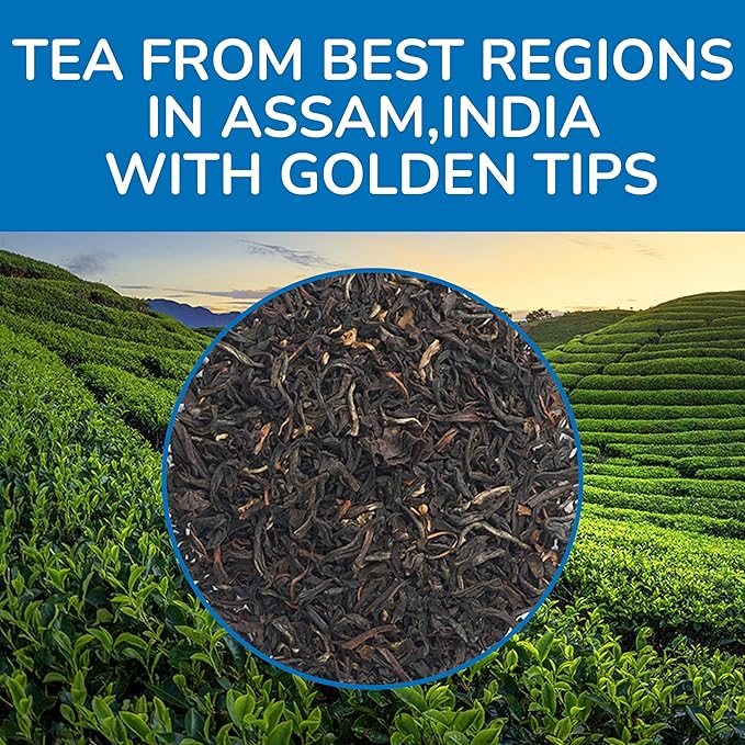 BREWIX, Assam Black Tea Leaves (50+ Cups, 3.53oz/100g) High Caffeine Gluten Free | Strong and Malty | Loose Leaf | Resealable Bag | Perfect for Strong Morning Tea