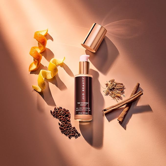 JLO BEAUTY That Overnight Hustle AHA BHA Exfoliant Resurfacer Face Cream with Hyaluronic Acid, Gentle Exfoliating Skin Care, Helps Hydrate & Support Appearance of Fine Lines and Wrinkles, 1 Oz