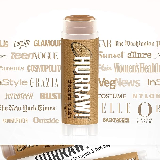 Hurraw! Chocolate Lip Balm, 2 Pack: Palm