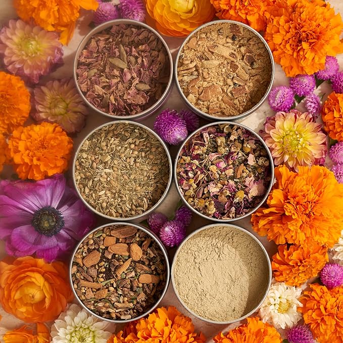 Divya's Heart Opening Tea, Ayurvedic Herbal Tea with Ashoka, Rose Petals, and Cardamom for Balance, Love, and Grief, Caffeine Free, Organic, Non-GMO, Ayurvedic, Loose Leaf Tea