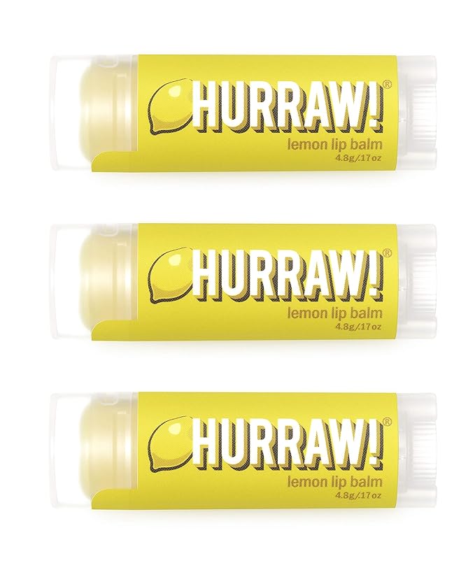 Hurraw! Lemon Lip Balm, 3 Pack: Palm