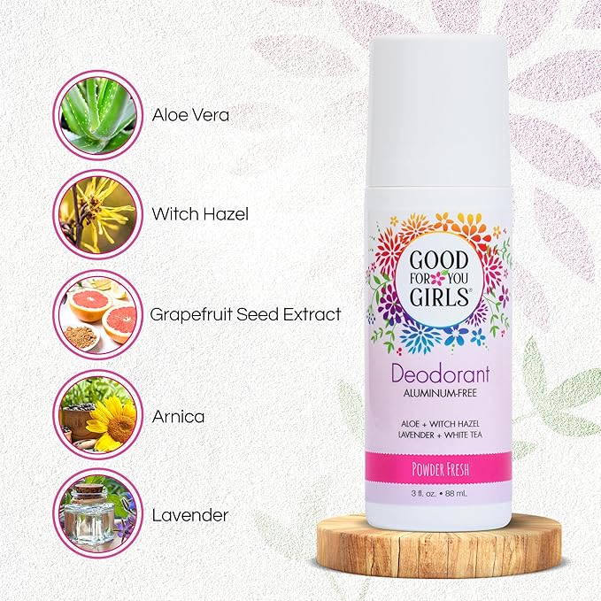 Good for You Girls Aluminum-Free, Natural Deodorant for Kids, Preteens, Teens, Safe & Effective Odor Protection, Clear Roll-On, Vegan, Natural Fragrance | Soft Powder, 3 oz (Pack of 1)