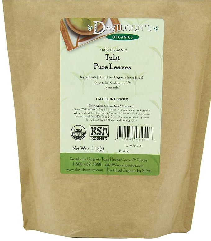 Davidson's Organics, Tulsi Pure Leaves, Loose Leaf Tea, 16-Ounce Bag