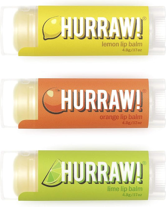 Hurraw! Lemon, Orange, Lime Lip Balms, Palm