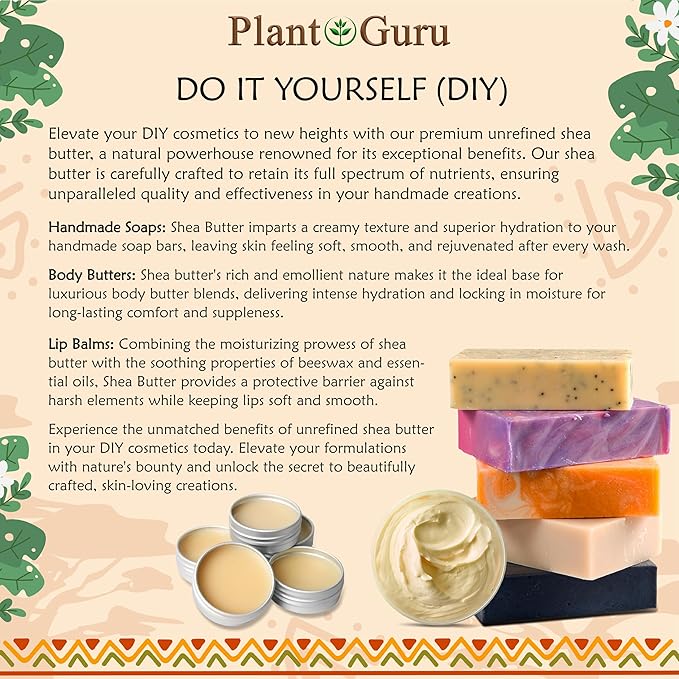 Raw African Shea Butter 32 oz. (2 Pack) Bulk 100% Pure Natural Unrefined IVORY - Ideal Moisturizer For Dry Skin, Body, Face And Hair Growth. Great For DIY Soap and Lip balm Making.