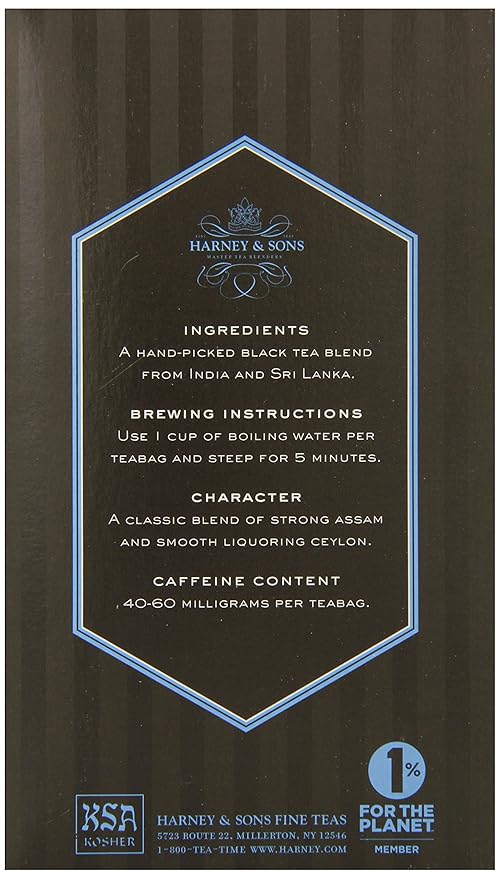 Harney & Sons Black Tea, Orange Pekoe, 20 Tea Bags (Pack of 2)