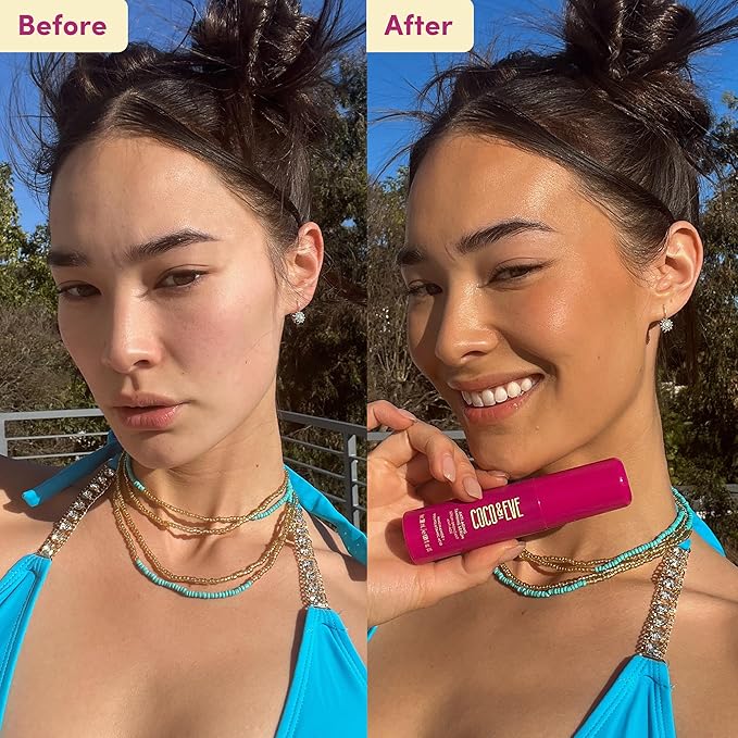 Coco & Eve Anti-Aging Tanning Serum - Face tanner with Skincare Actives for Gradual, Hydrating Glow. Natural Self Tanning Bronzer, with Niacinamide & Antioxidants for Healthy Glowing Skin (1.01 Fl Oz)