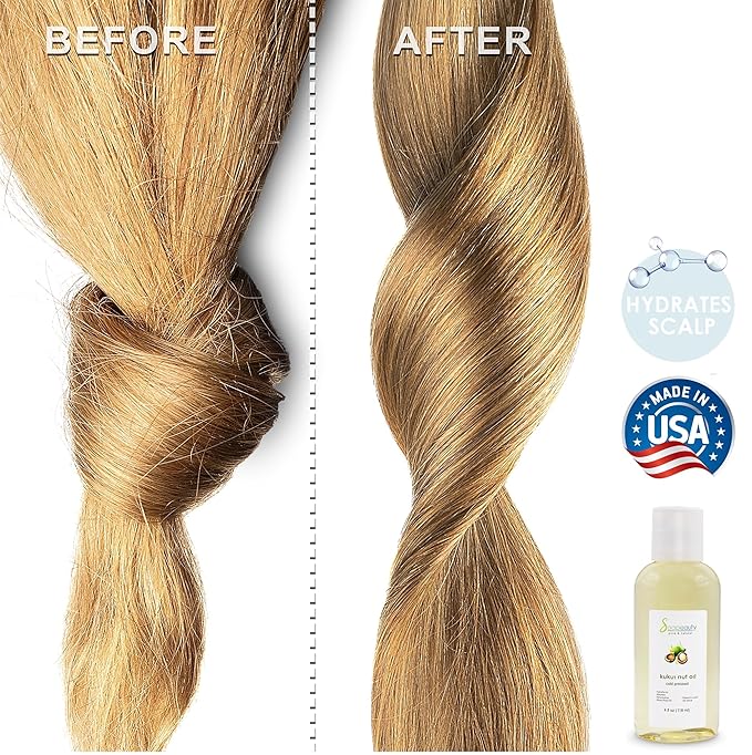 Soapeauty Kukui Nut Oil | 100% Pure & Natural | Cold Pressed | Moisturizing Oil for Skin, Hair, and Soap Making | 64 fl oz