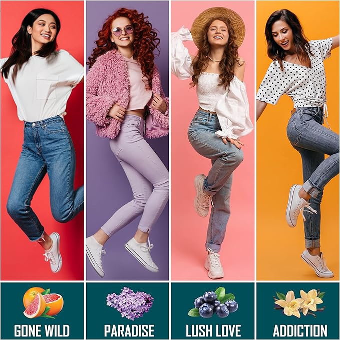 Organic-Edible Sensual Massage Oil - No Stain & Non-Sticky, Fractionated Coconut Oil | 1 Fl Oz Each-4 Fl Oz/4pc