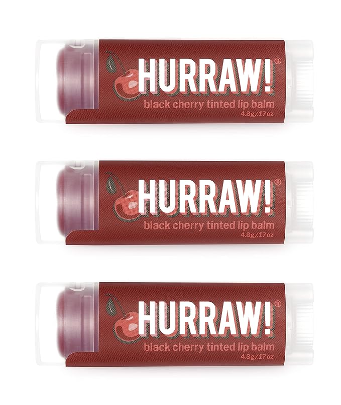 Hurraw! Black Cherry Tinted Lip Balm, Palm