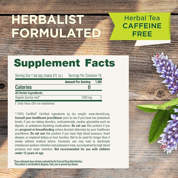 Traditional Medicinals Tea, Organic Licorice Root, Soothes the Digestive Tract & Promotes Respiratory Health, 96 Tea Bags (6 Pack)