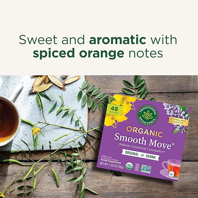 Traditional Medicinals Tea, Organic Smooth Move, Relieves Occasional Constipation, Senna - 48 Tea Bags