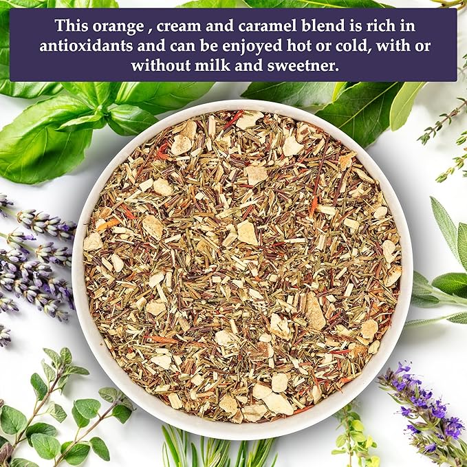 Birdsong Orange Sugarbird: Organic Green Rooibos Herbal Teas, Light and Refreshing Caffeine Free Tea with 100% Natural Sweet Creamy Flavor and Health Benefits, 15 Pyramid Honeybush Orange Tea Sachet