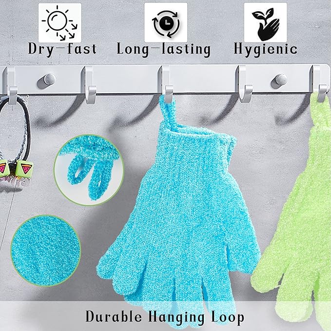 Bath gloves,16 pcs exfoliating bath