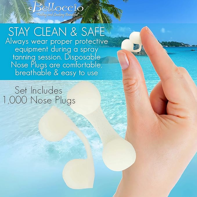 Belloccio Pack of 1000 Disposable Nose Filter Plugs (Used For Sunless Airbrush Spray Tanning)