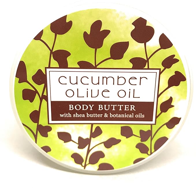 Greenwich Bay Trading Company Botanic Body Butter with Shea Butter and Cocoa Butter 8oz Tub (Cucumber Olive Oil)