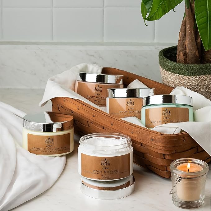 Salt Cellar Spa Vanilla Body Butter for Women, Made with Dead Sea Minerals, Shea Butter and Plant Extracts, Luxurious Skin Rejuvenation and Moisturization, Made in Israel, Cruelty-Free, Paraben Free