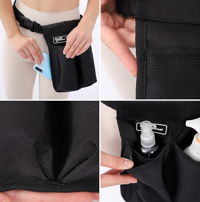 Massage Bottle Bag Massage Therapist Holster Massage Lotion Holster Massage Oil Holster（YR-2KD-Black）