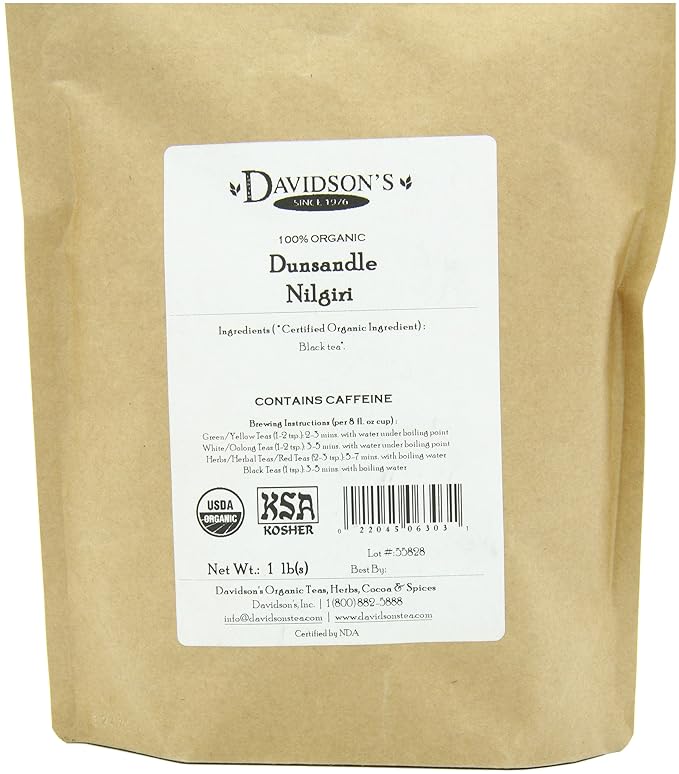 Davidson's Tea Bulk, Dunsandle Nilgiri, 1 lb Bag