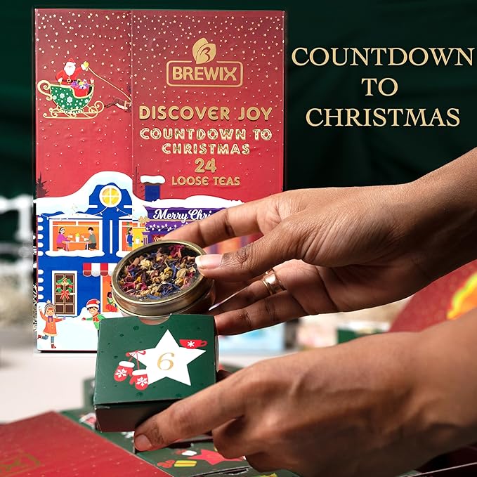 BREWIX, Herbal & Tea Gift Calendar, Advent Calendar 2024 Loose Leaf Teas | Limited Edition I 24 Unique Flavors | Best for Birthdays, Anniversaries & Holidays | Christmas Advent Calendar 2024 for Adults, Advent Calendar 2024 Adult Women and Men