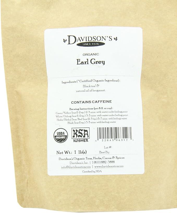 Davidson's Tea Bulk, Earl Grey, 16-Ounce Bag