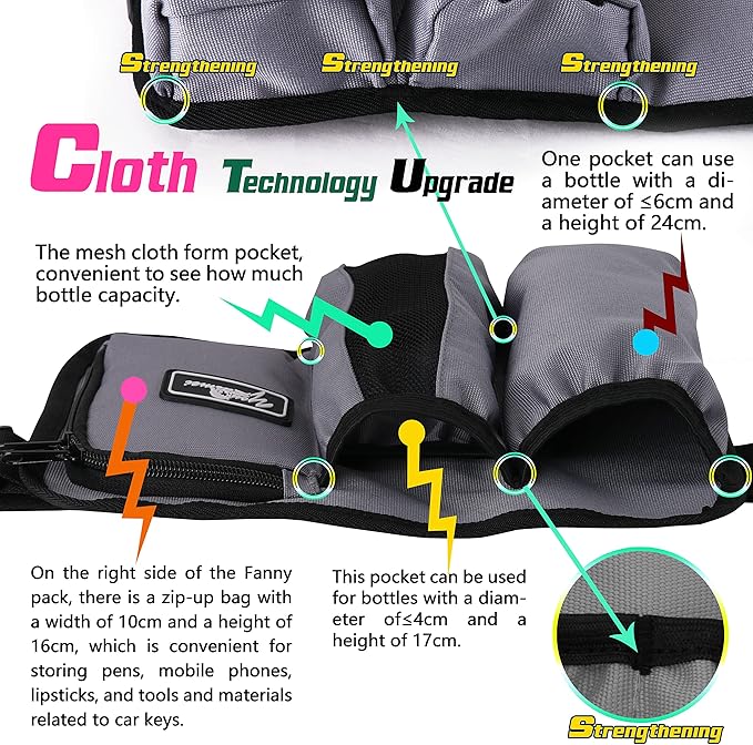 Massage Bottle Bag Massage Therapist Holster Massage Lotion Holster Massage Oil Holster (3 Bottle, Grey)