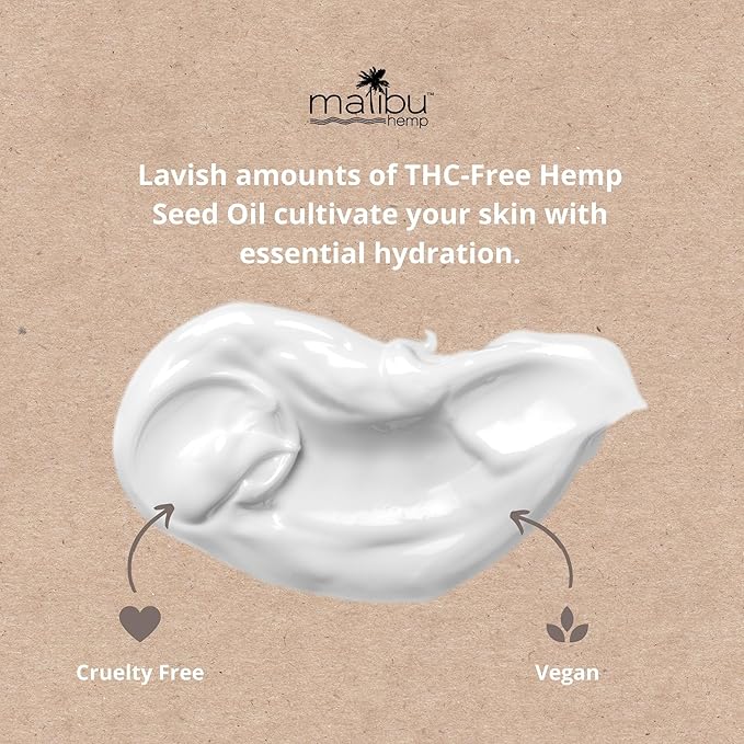 Malibu Tan Body Lotion for Dry Skin HEMP Moisturizer, 18 fl oz - NEW
