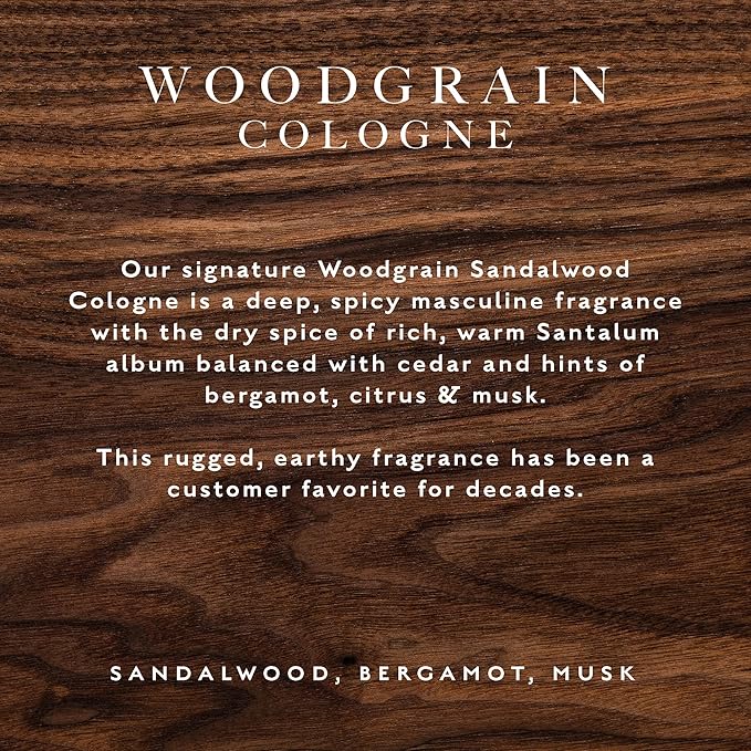 Caswell-Massey Woodgrain Sandalwood Cologne Discovery, Rich & Warm Santalum Album with Cedar and Hints of Bergamot & Citrusy Musk, Sample Size Vial, Cologne for Men, 0.25 Fl Oz