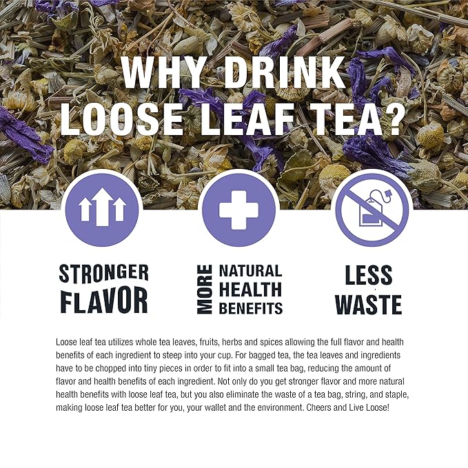 Tiesta Tea - Lavender Chamomile, Loose Leaf Soft Chamomile Herbal Tea, Non-Caffeinated, Hot & Iced Tea, 0.9 oz Pouch - 25 Cups, Natural, Stress Relief & Health Support, Herbal Tea Loose (Pack of 2)