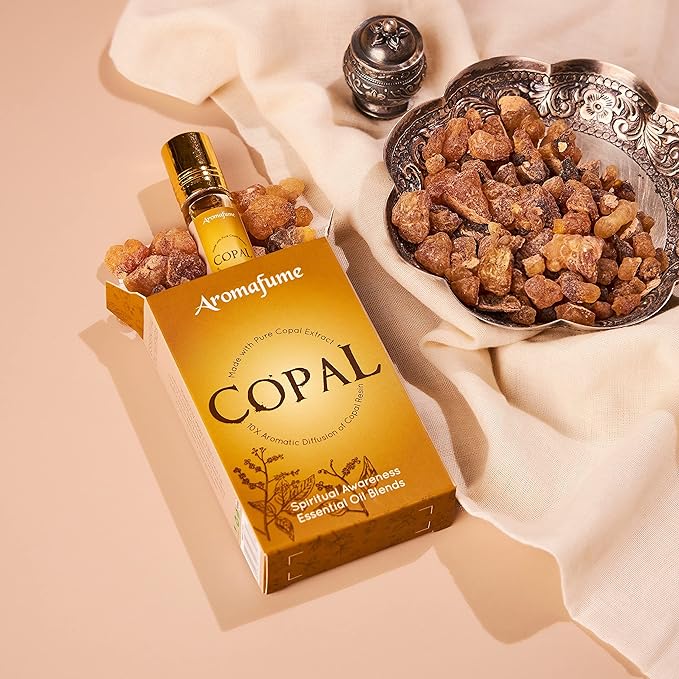 Spiritual Awareness Pure Resin Essential Oil Roll-On Blend Gift Set by Aromafume | 6 x 6ml | Frankincense, Copal, Benzoin, Frankincense&Myrrha | for Meditation, Spiritual Awakening & Prayer