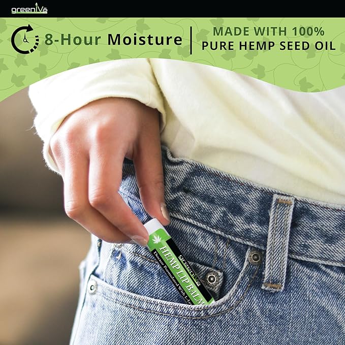 GreenIVe Hemp Lip Balm, Vegan, Omegas Hydrating