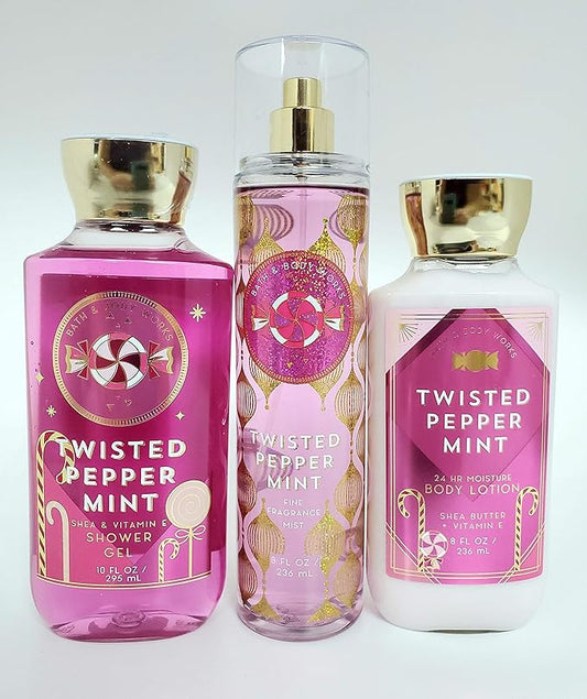 Bath Body Works Twisted Peppermint Mist , Shower Gel and Lotion
