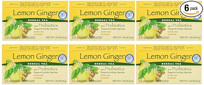 Bigelow Herbal Lemon Ginger Tea, 1.39 Ounce (Pack of 6)