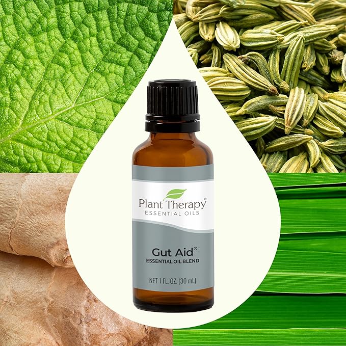 Plant Therapy Gut Aid Essential Oil Blend 30 mL (1 oz) 100% Pure, Undiluted, Natural Aromatherapy for Upset Stomach Relief