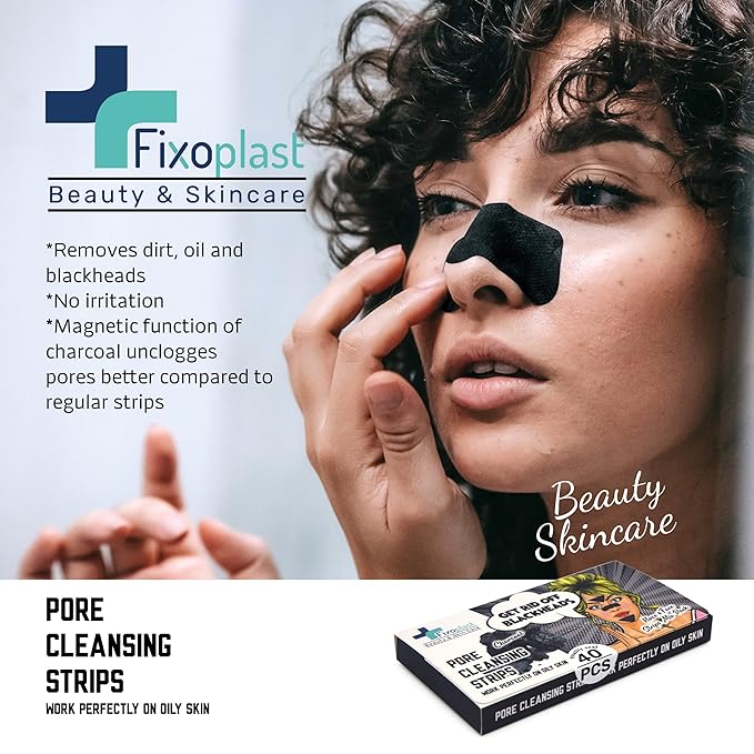 Pore Cleansing Strips, Blackhead remover for nose, chin and T-zone, Charcoal (Charcoal, 40)