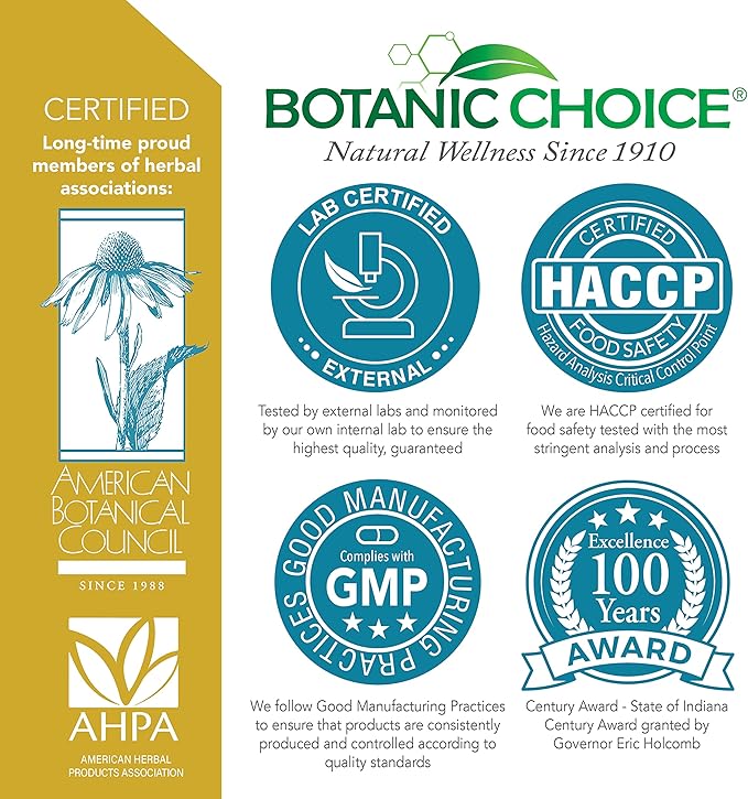 Botanic Choice Hair Skin and Nails Vitamins - Biotin Supplement with Collagen, Vitamin C, & Iron - Super Antioxidant Blend with Argan Oil & Hyaluronic Acid - 60 Liquid Capsules
